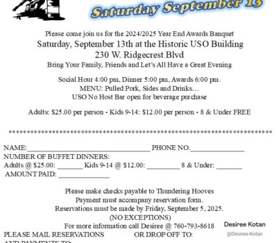 AWARDS BANQUET IS COMING SOON. MAKE YOUR RESERVATIONS NOW!!!